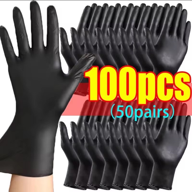 Gardening Tools Gloves - Luvas Descartáveis Pretas de Nitrilo para