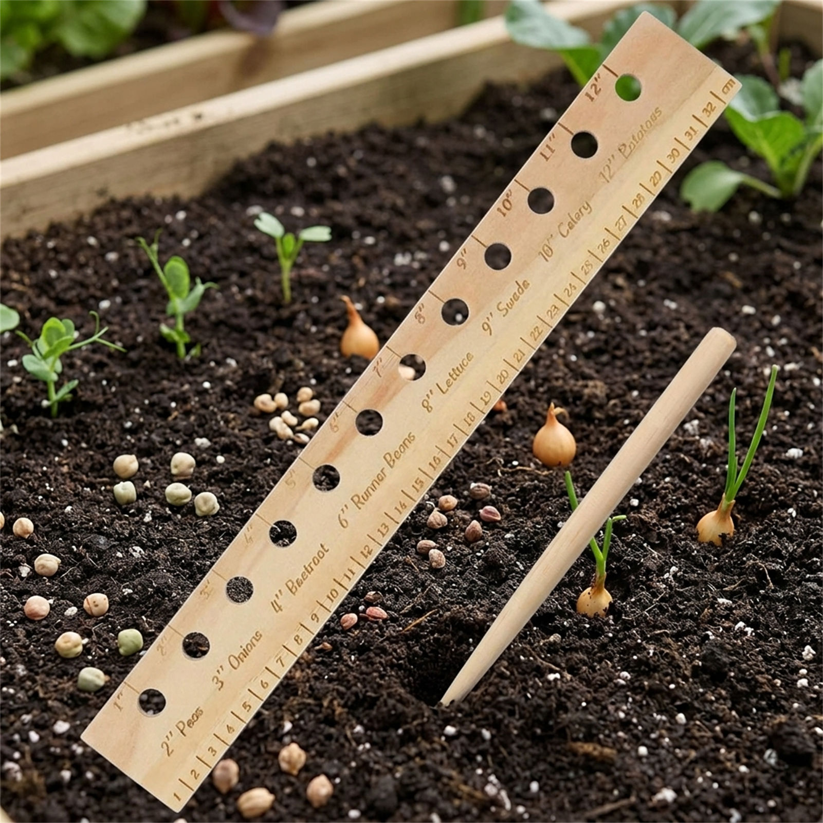 Régua de Plantio em Madeira Só - Gardening Tools For Beginners avaliação e preço