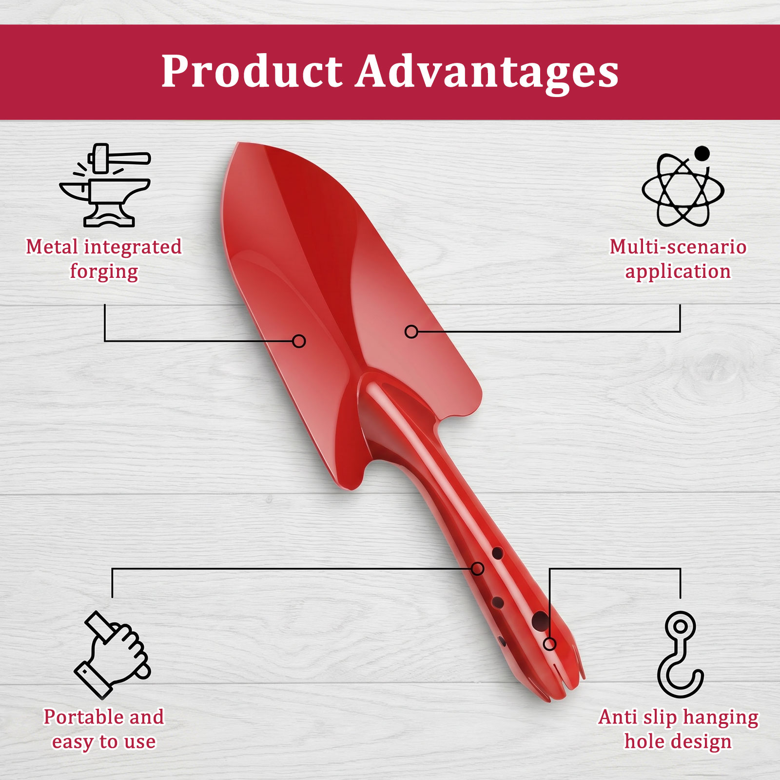Pá de Jardim de Metal Resisten - Gardening Tools Hoe avaliação e preço