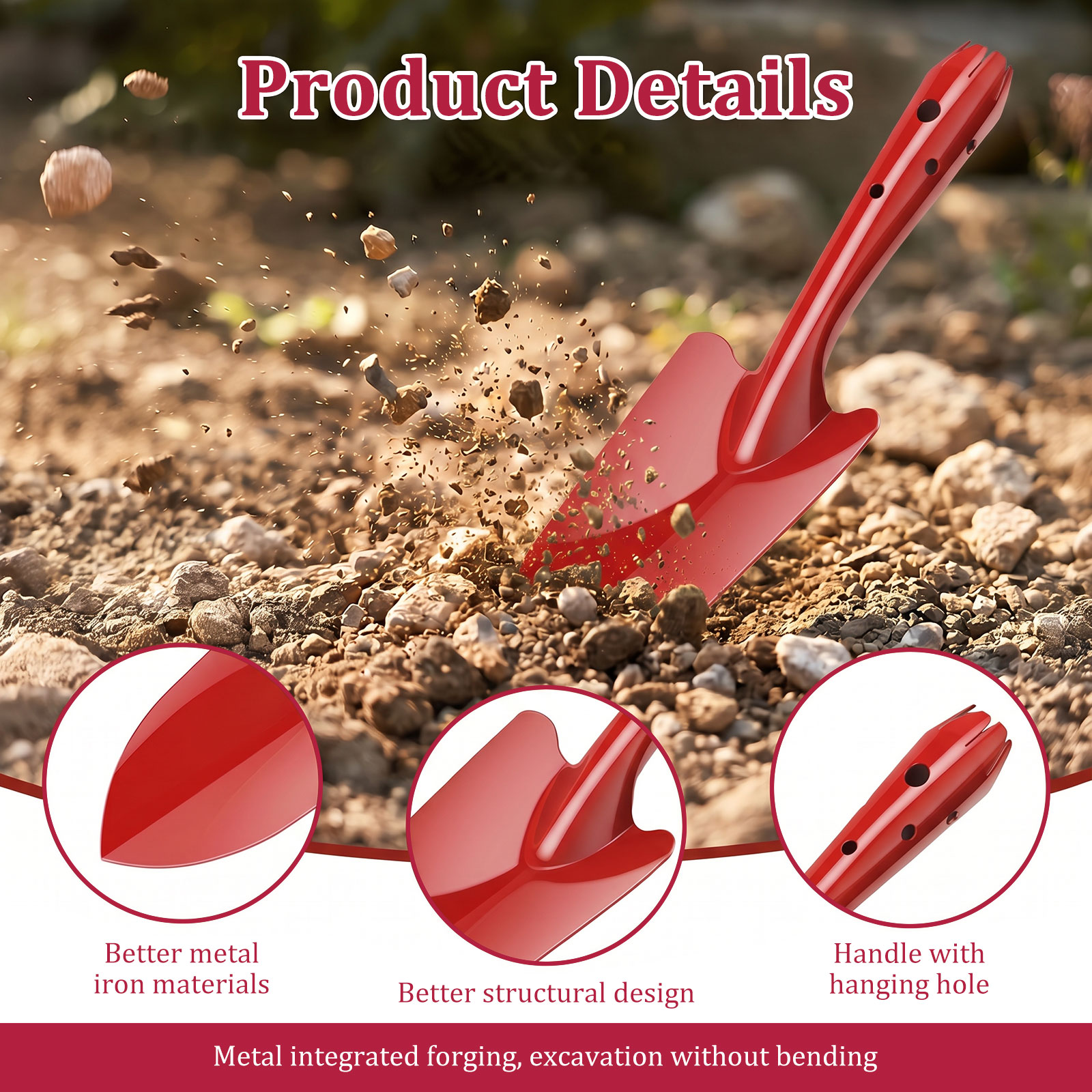 Pá de Jardim de Metal Resisten - Gardening Tools Hoe avaliação e preço